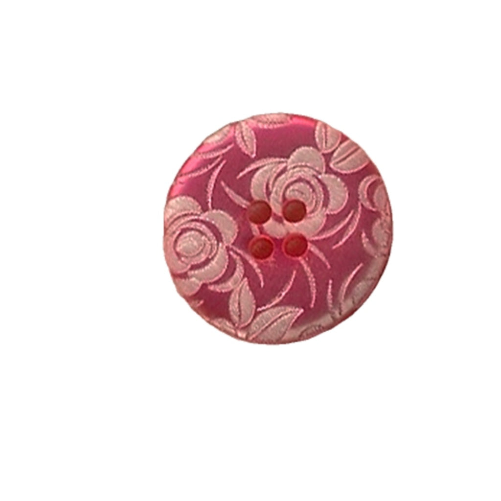 Button 603397EB Red with Roses 20mm