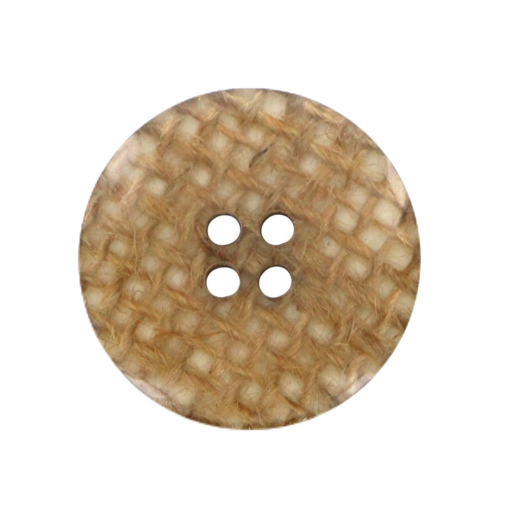Button 701257D Brown Burlap 25mm