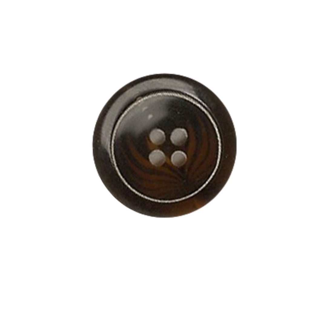 Button 723597KB Brown Marble Etched Ring 20mm