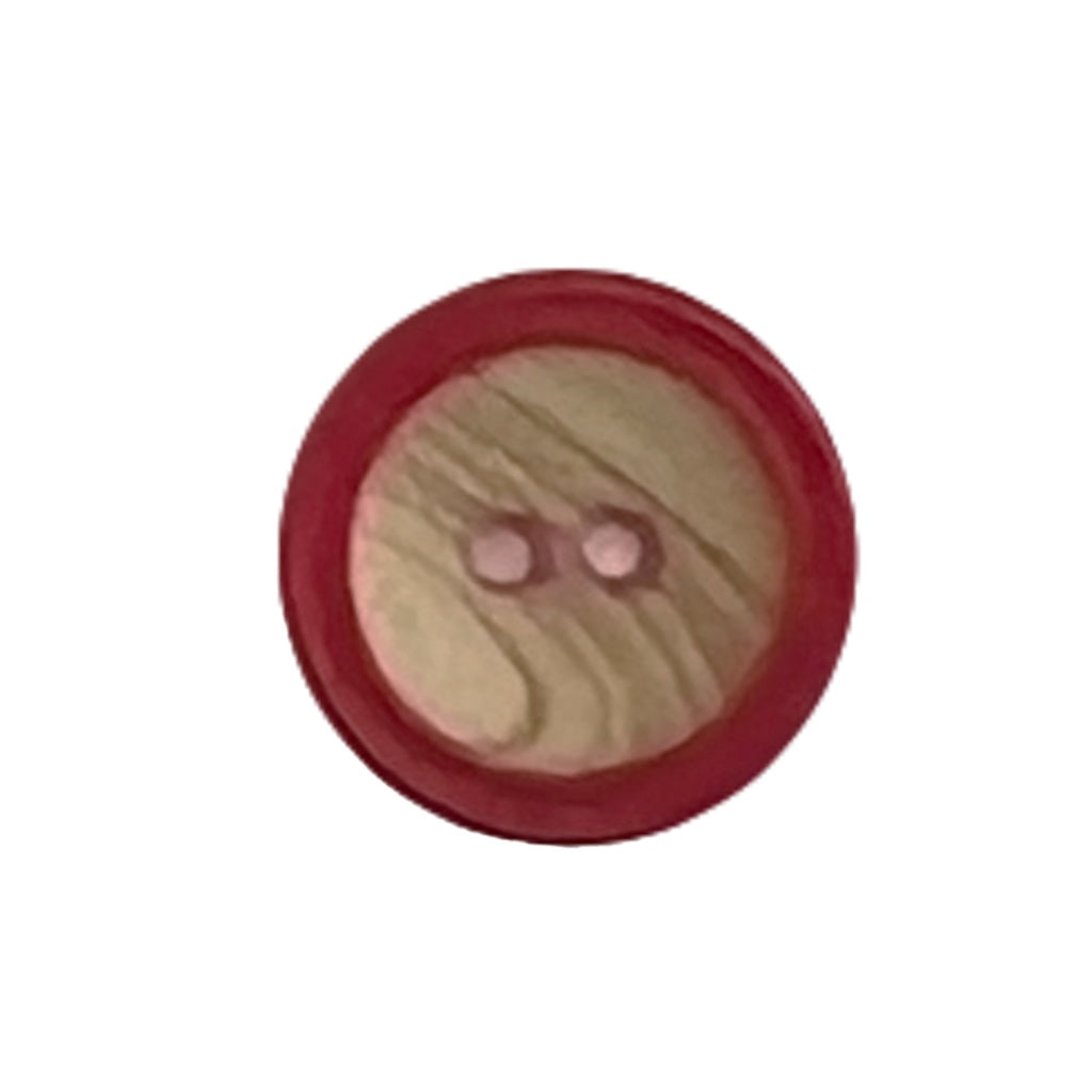 Button 8523-28-23 Red Faux Wood Centre 19mm
