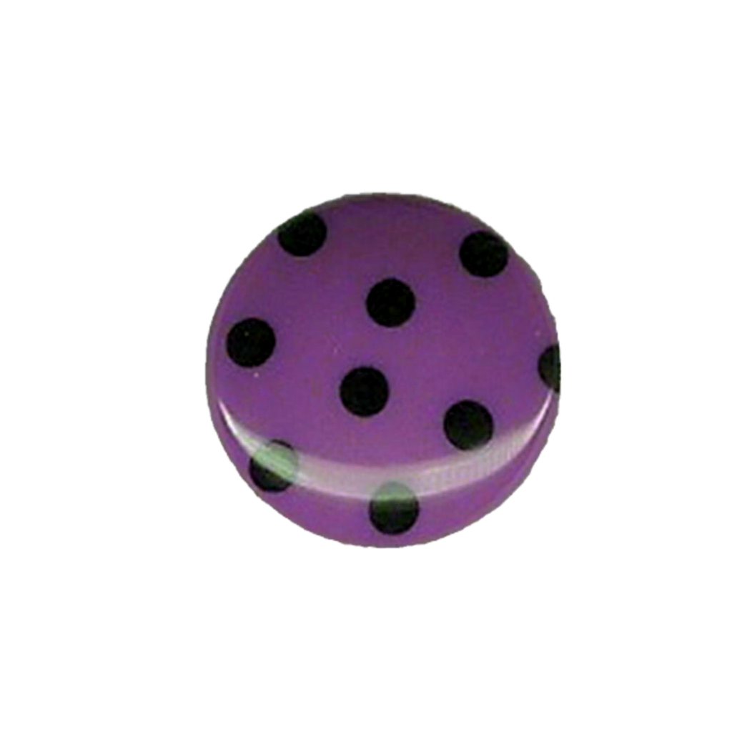 Button 952650 Purple Black Polka Dot 18mm