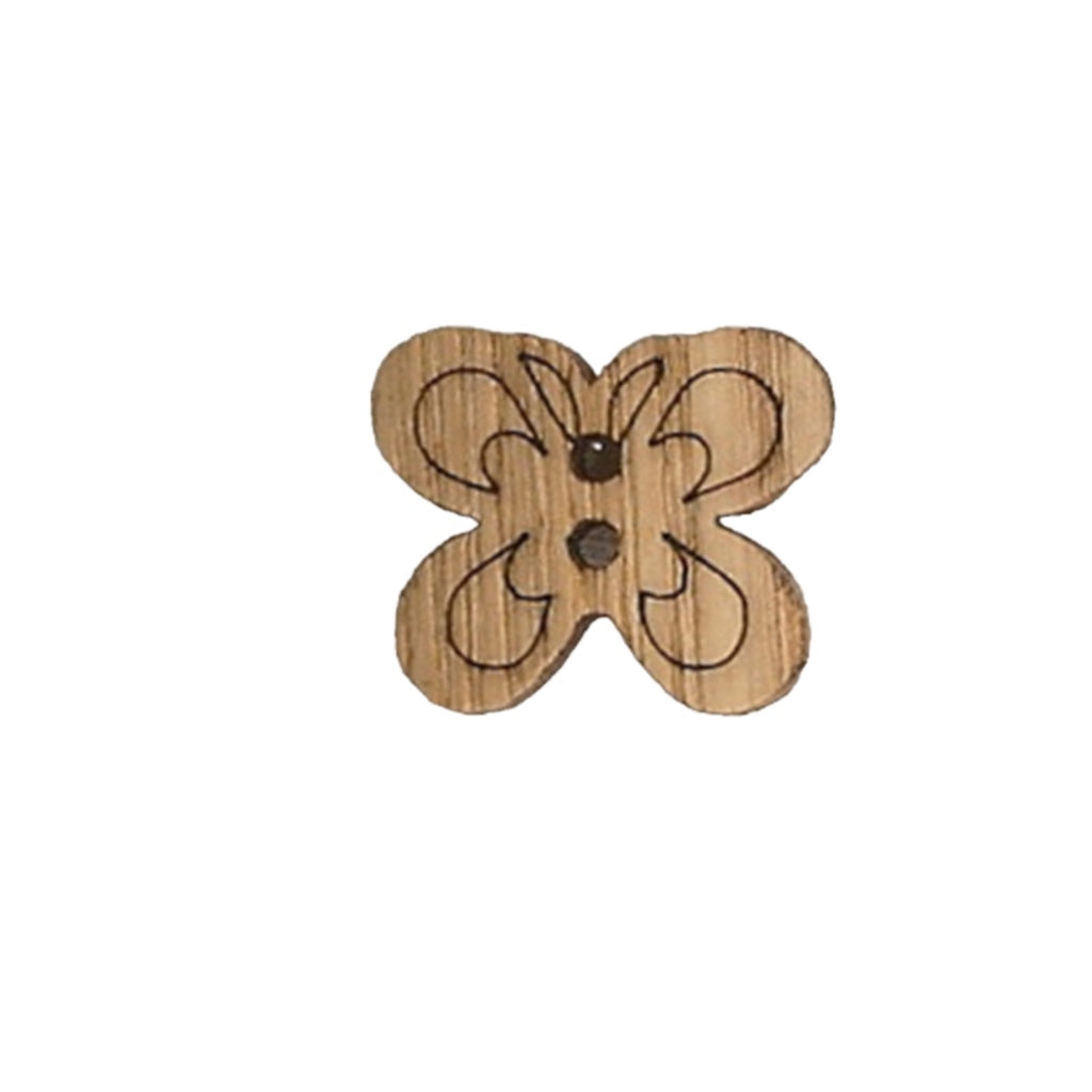 Button 952655 Wood Butterfly 18x20mm