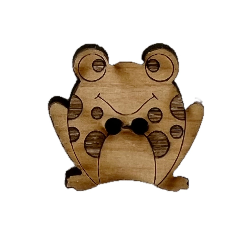 Button 9801460 Frog Wood 28mm