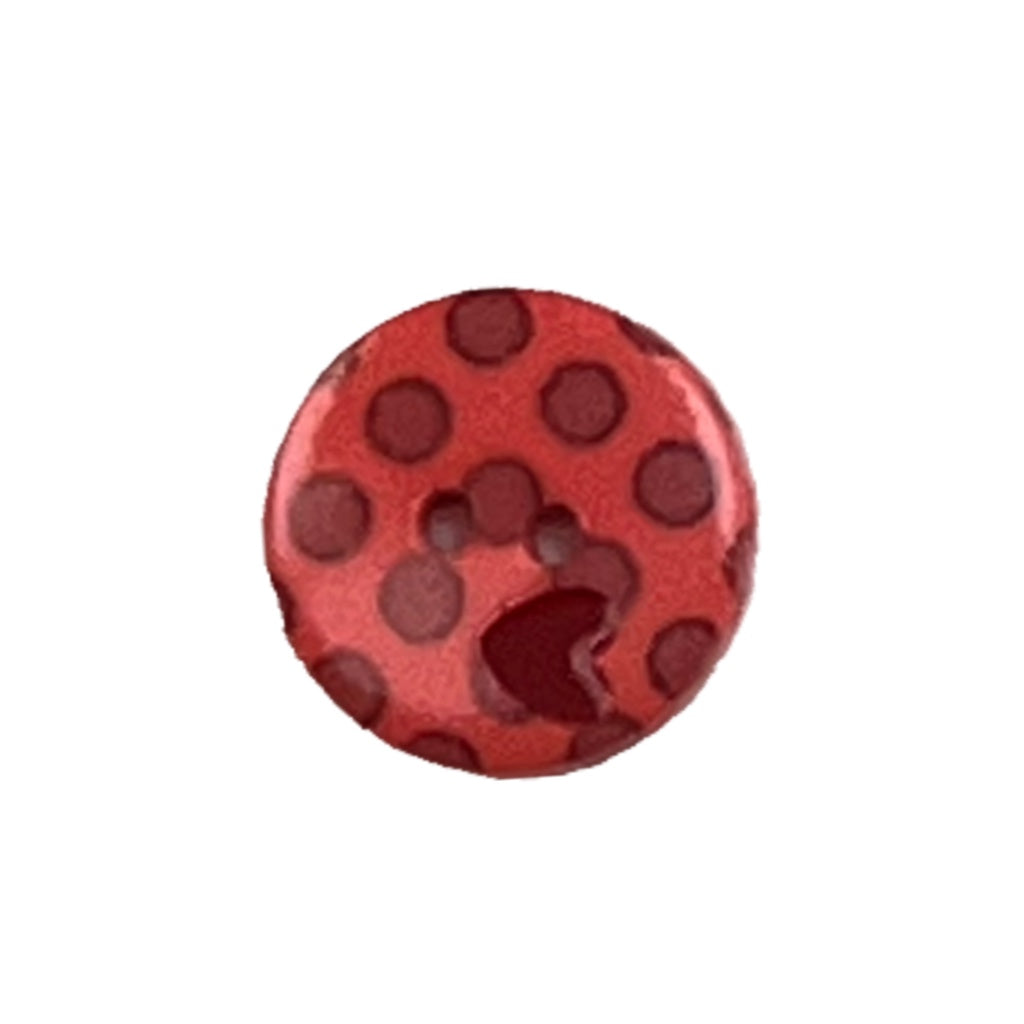 Button K17902 Orange Dots with Heart 15mm