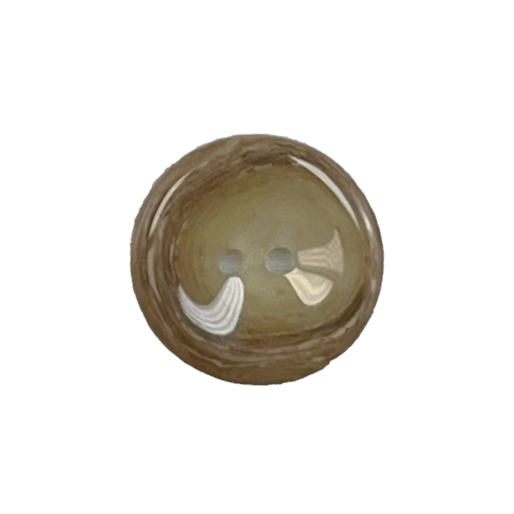 Button P66301/36 Khaki Ripple Edge Light Centre 22mm