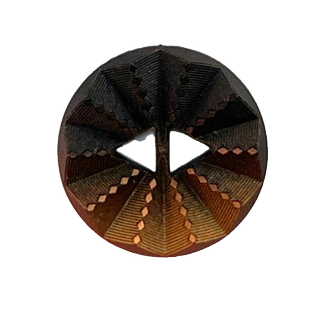 Button P69401/44 Copper Sunburst Triangle Holes 25mm