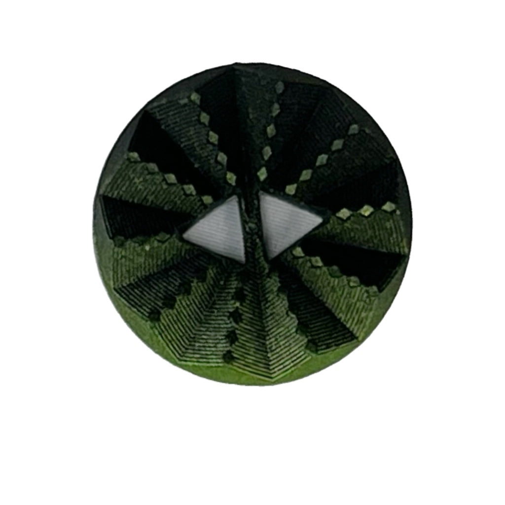 Button P69402/44 Hunter Lime Green Sunburst Triangle Holes 20mm