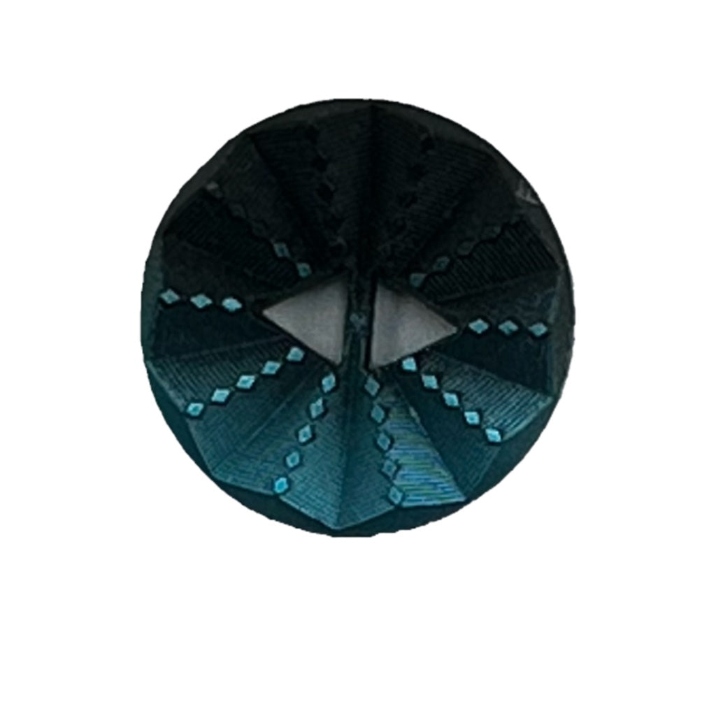 Button P69403/44 Royal Blue Sunburst Triangle Holes 25mm