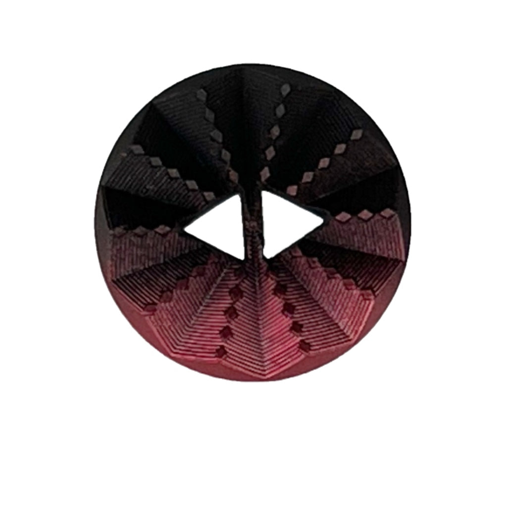 Button P69405/44 Wine Sunburst Triangle Holes 25mm