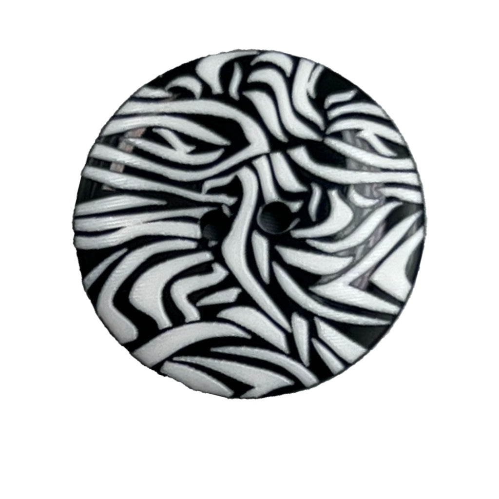 Button P731001/48 Zebra Print 32mm