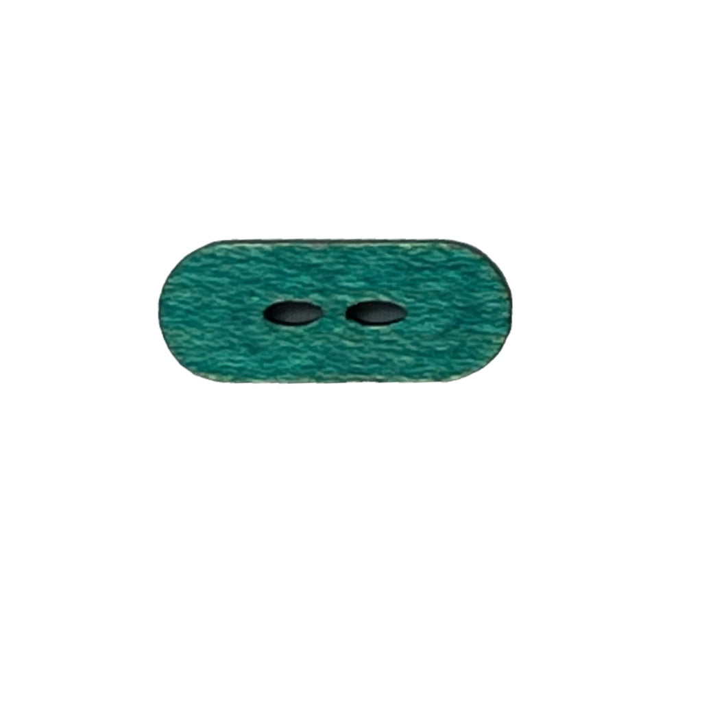 Button W17504/44 Teal Wood Oval 25mm