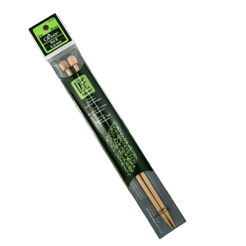 Straight Needles 23cm 5.00mm Clover Bamboo