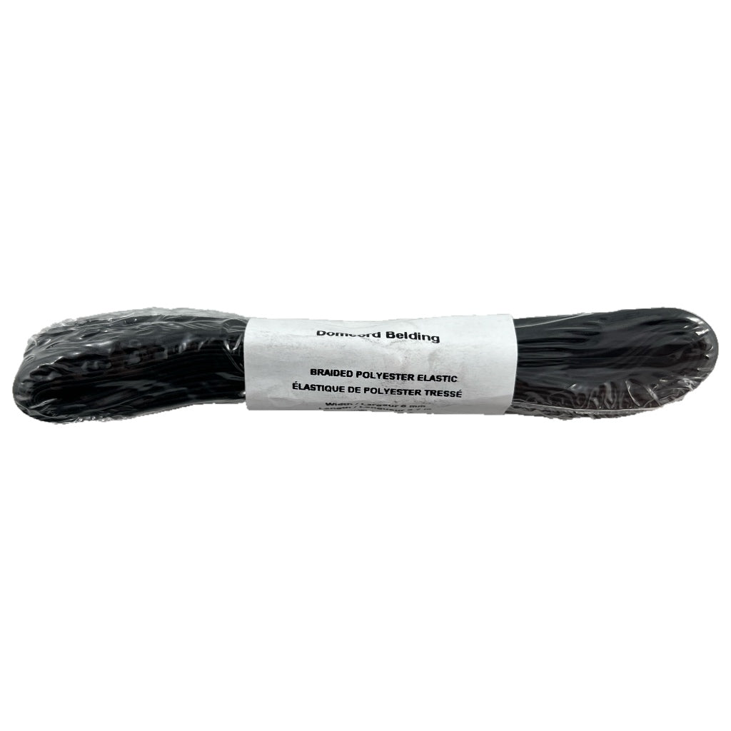 Elastic 6mm Black pkg 1/4"