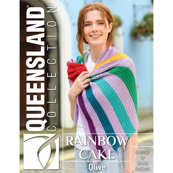 Queensland Collection 162-01 Rainbow Cake Olive Shawl