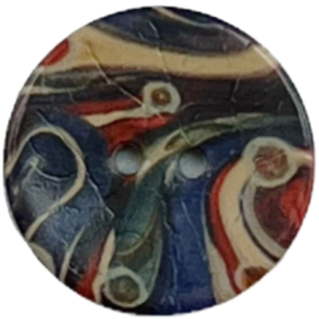 Button NT17301 Coconut Multicolour Stripe 30mm