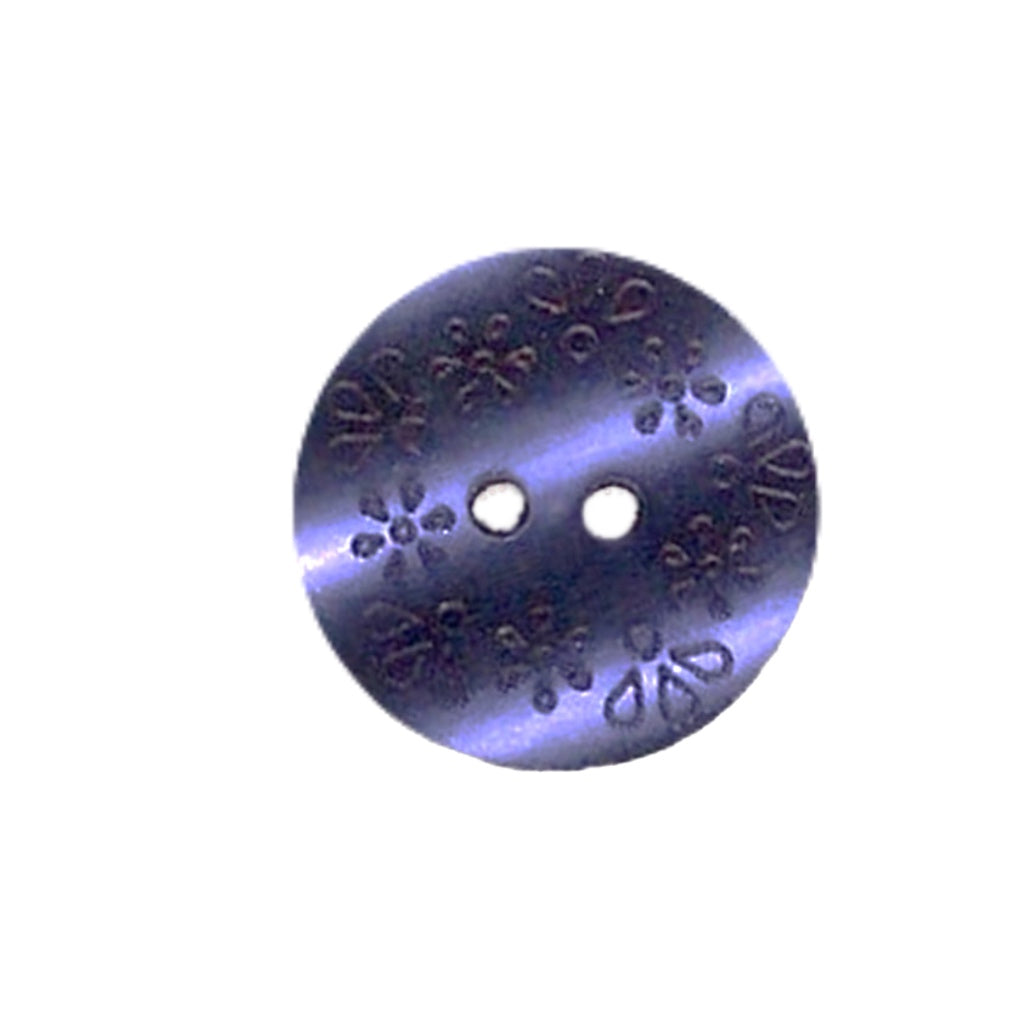 Button 500642 Navy Floral Etched 20mm