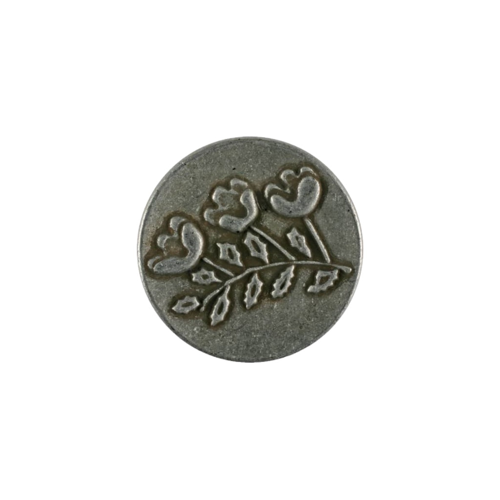 Button 281150 Flowers Metal 15mm