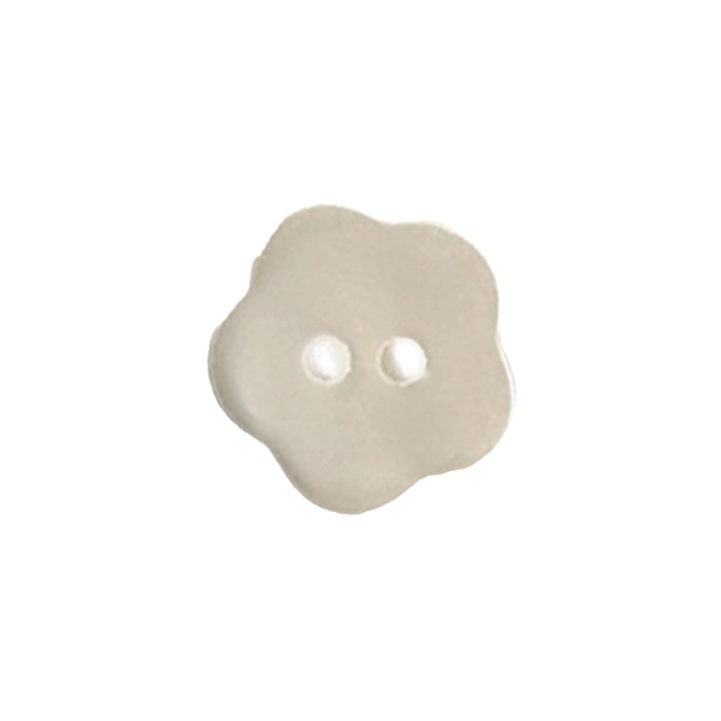 Button 952579 White Iridescent Sculpted Flower 15mm