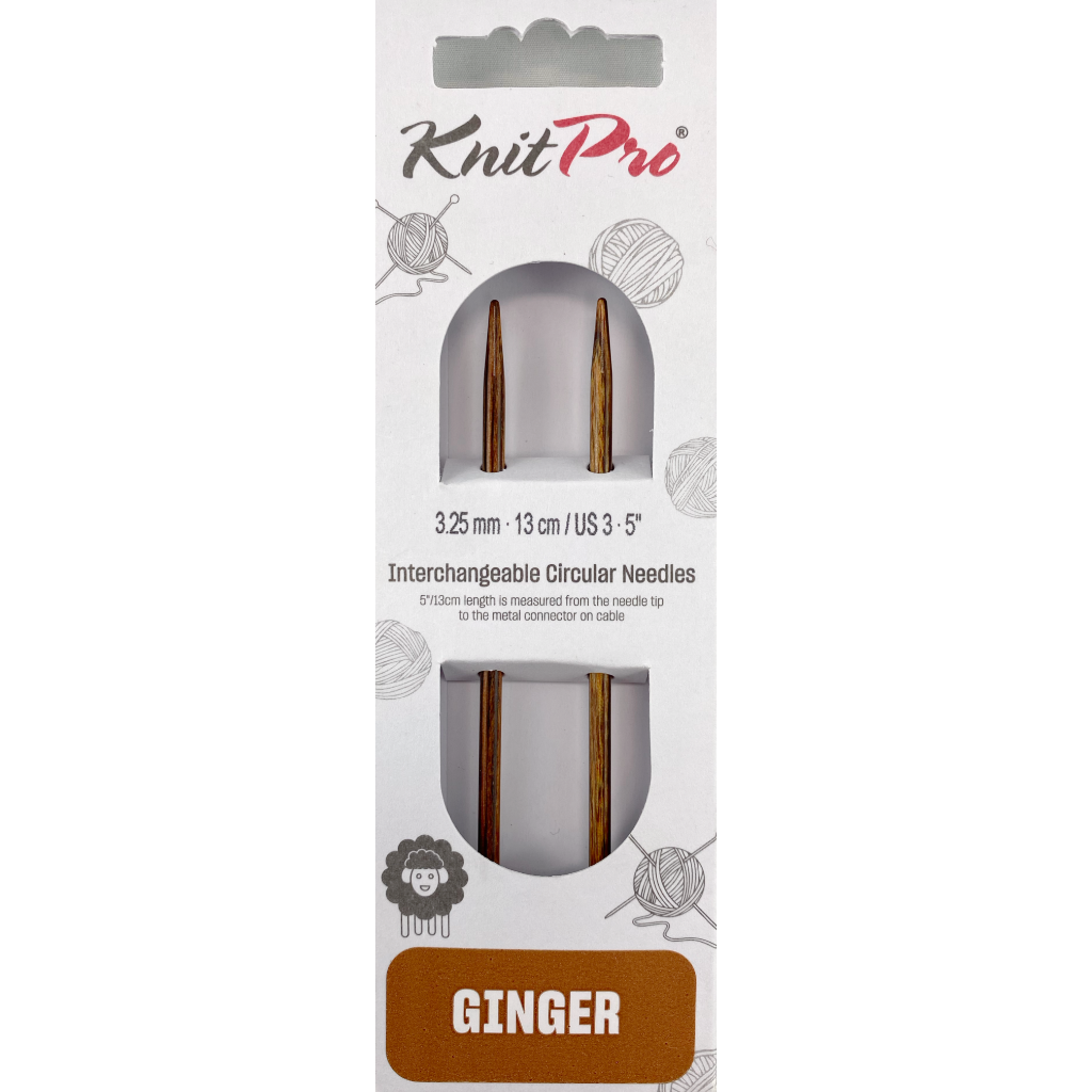 Circular Needle Tips Ginger  3.25mm Regular 5"