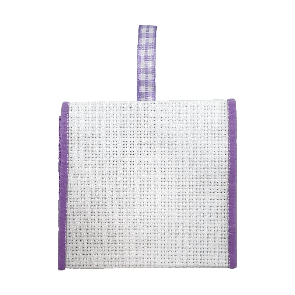 Banded Ornament - 14ct White with Lavendar Trim PFO-123