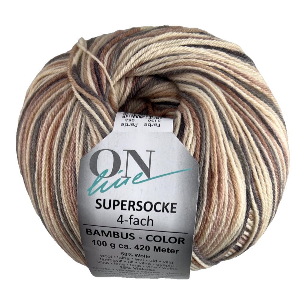 Supersocke 3130 4 Ply Bambus Color Browns