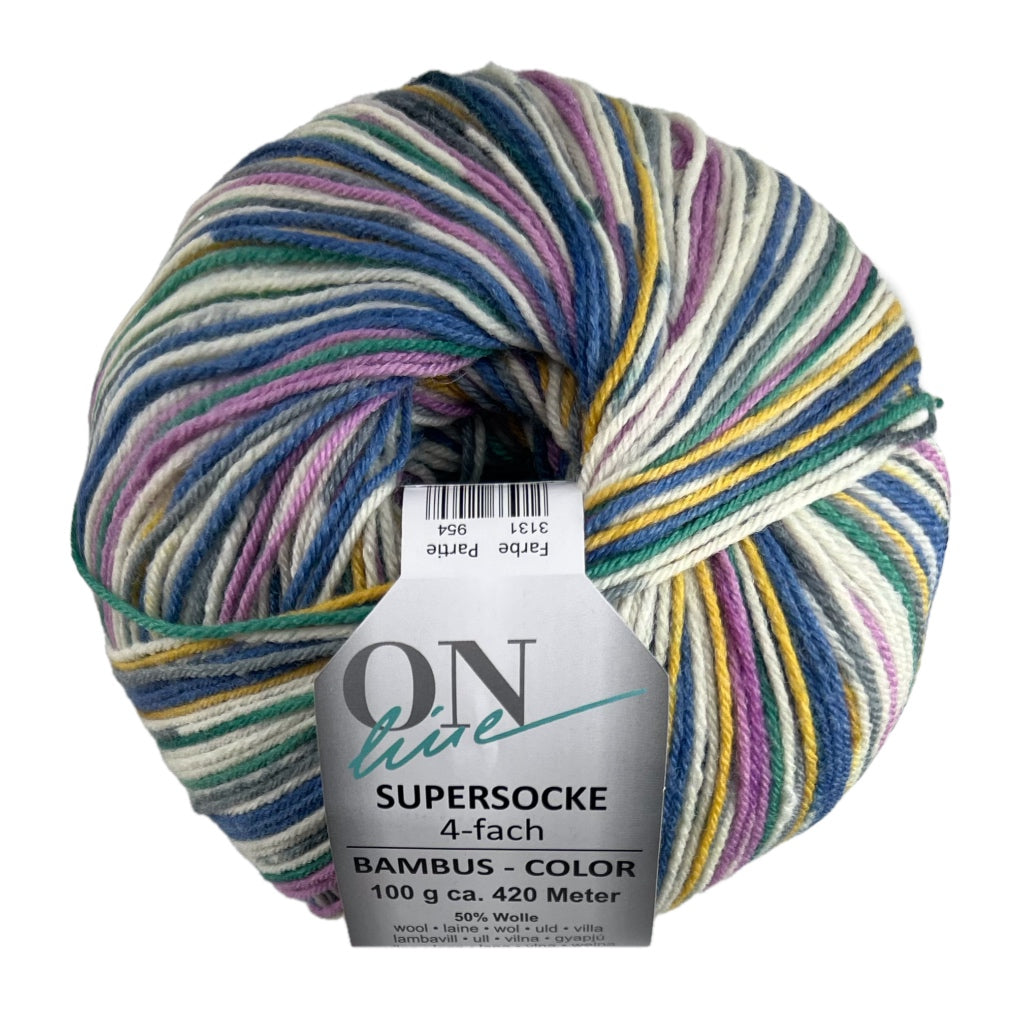 Supersocke 3131 4 Ply Bambus Color Lilac Blue