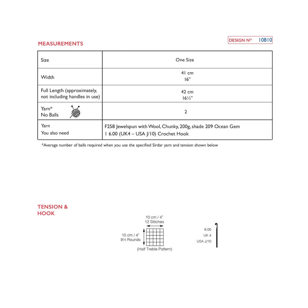 Sirdar 10810 Jewelspun Chunky Bag Crochet