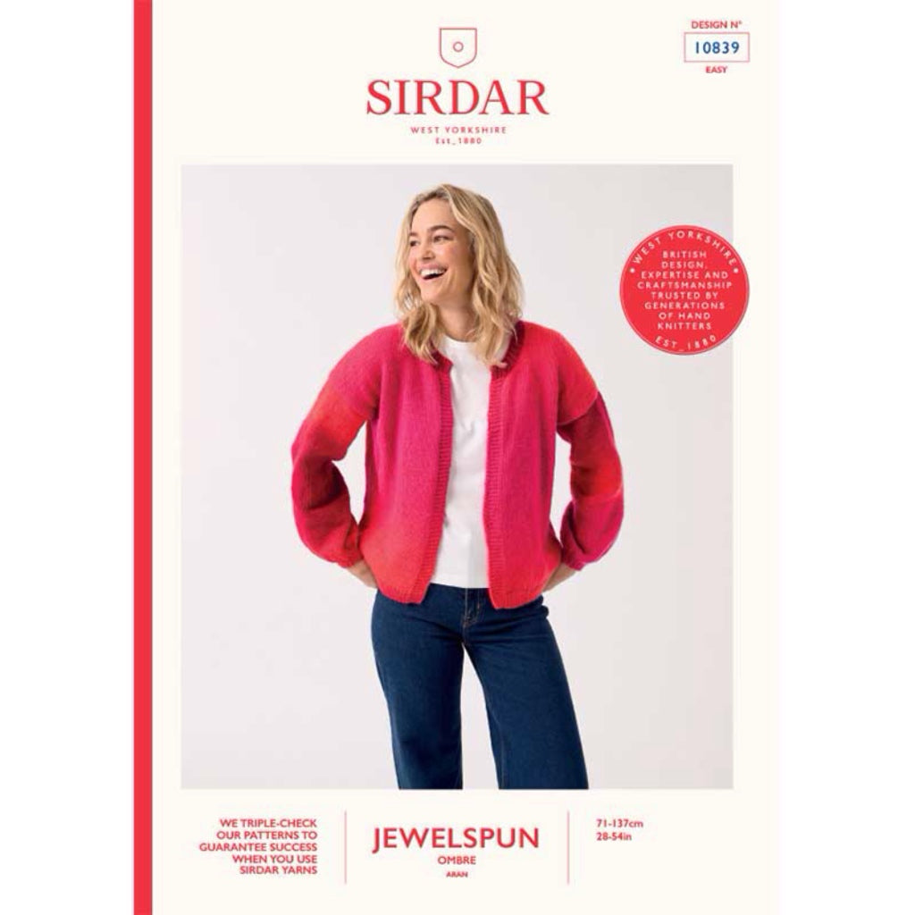 Sirdar 10839 Jewelspun Ombre Cardigan