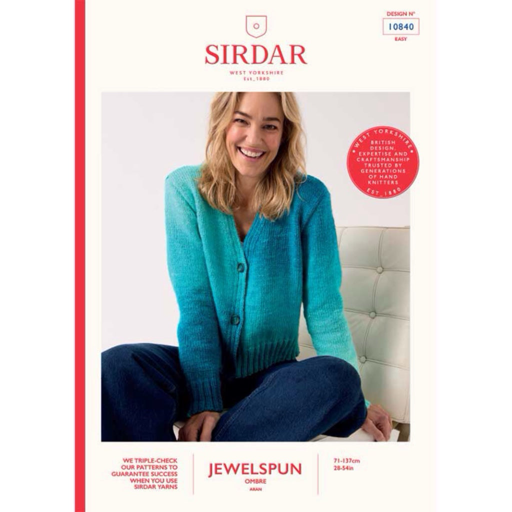 Sirdar 10840 Jewelspun Ombre Cardigan