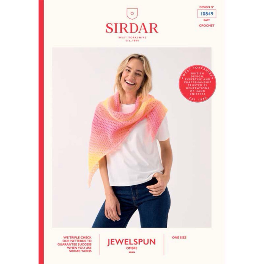 Sirdar 10849 Jewelspun Ombre Shawl Crochet