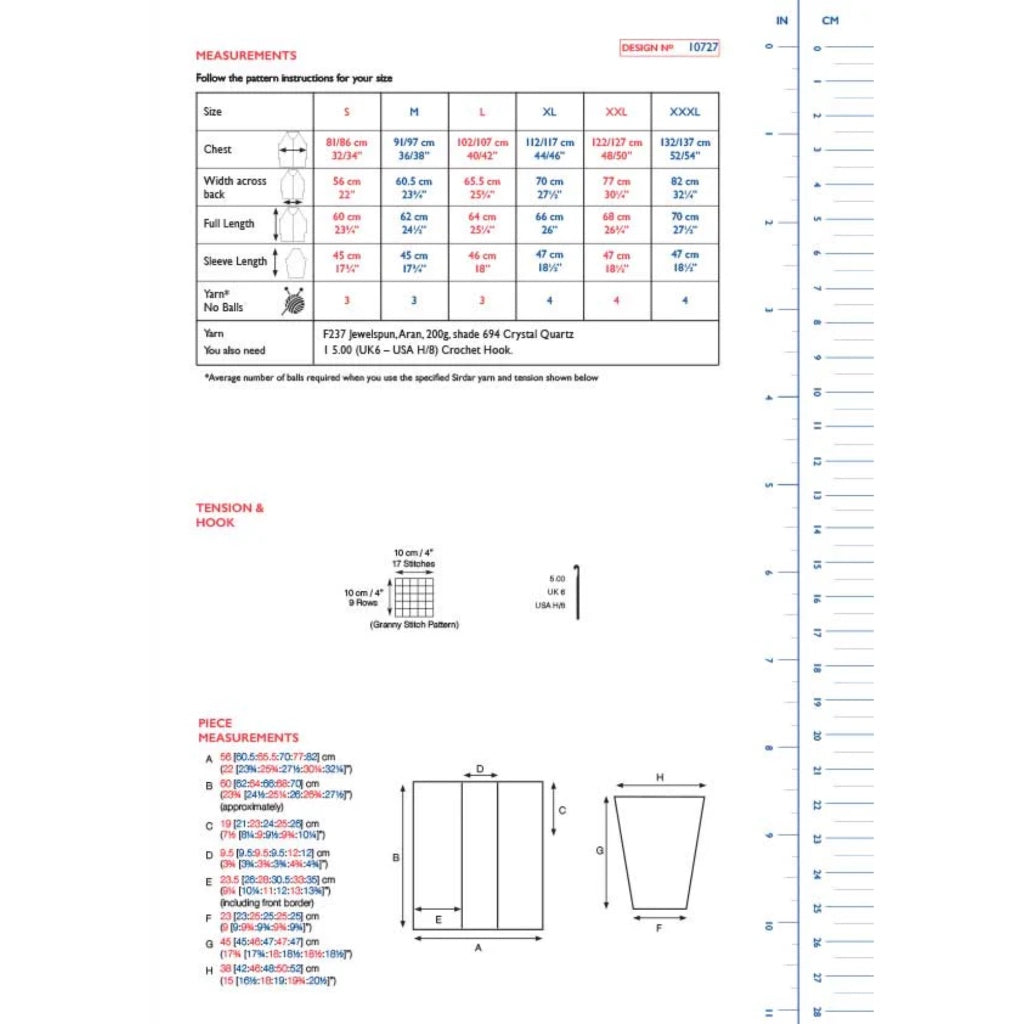 Sirdar 10727 Jewelspun Cardigan Crochet