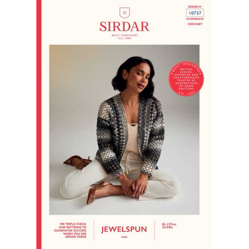 Sirdar 10727 Jewelspun Cardigan Crochet