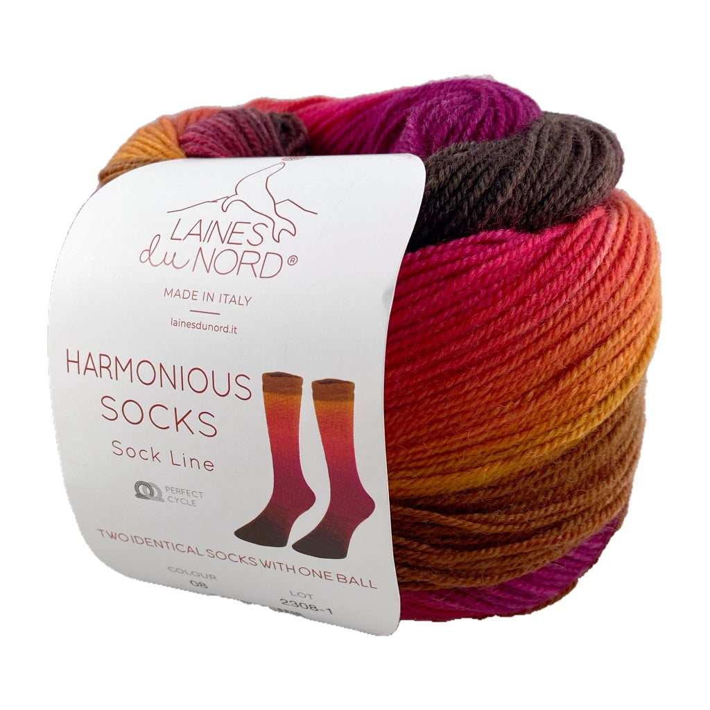 Harmonious Socks 08 Orange - red - magenta black