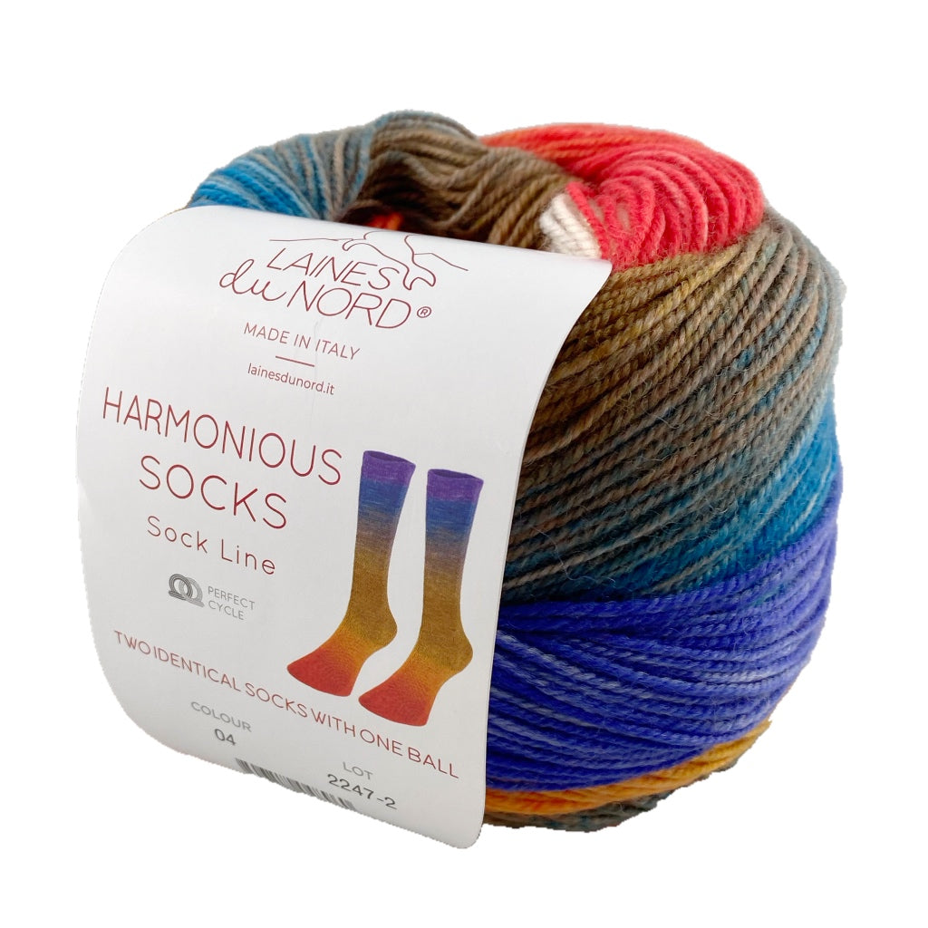 Harmonious Socks 04 Purple - blue - yellow - red