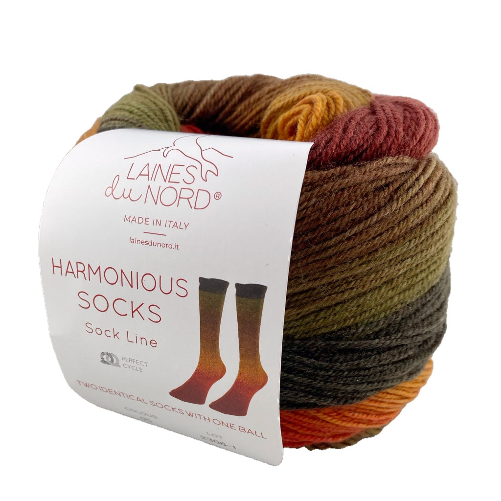 Harmonious Socks 05 Brown black - ochre - blush - brick