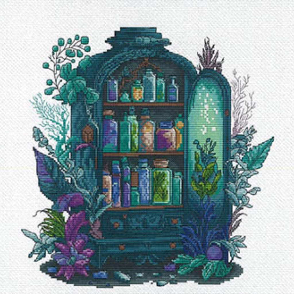 Les Petites Croix de Lucie Apothecary Cabinet