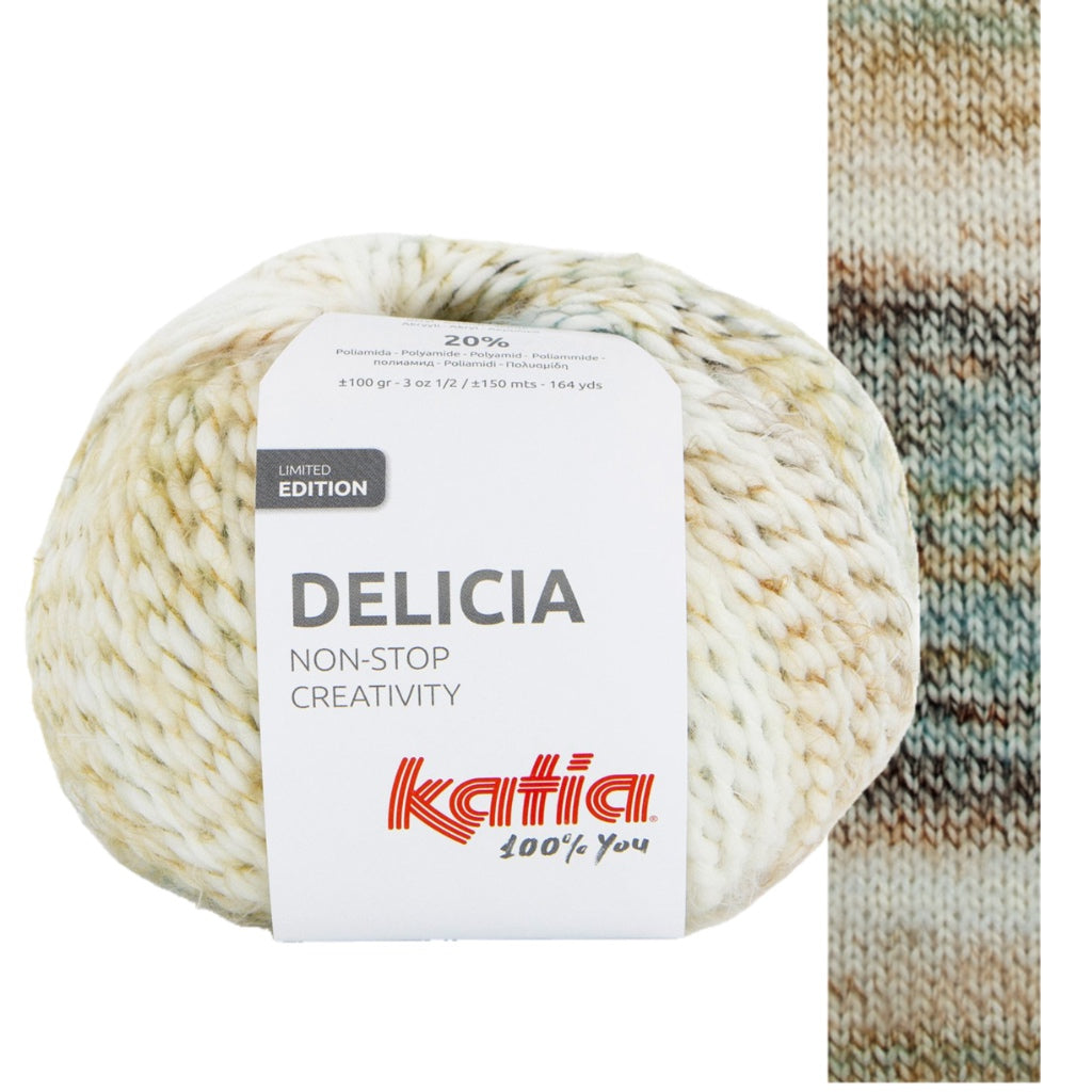 Delicia 100 Ecru-Brown-Water Blue