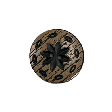 Button 310575 Wood Flower 23mm
