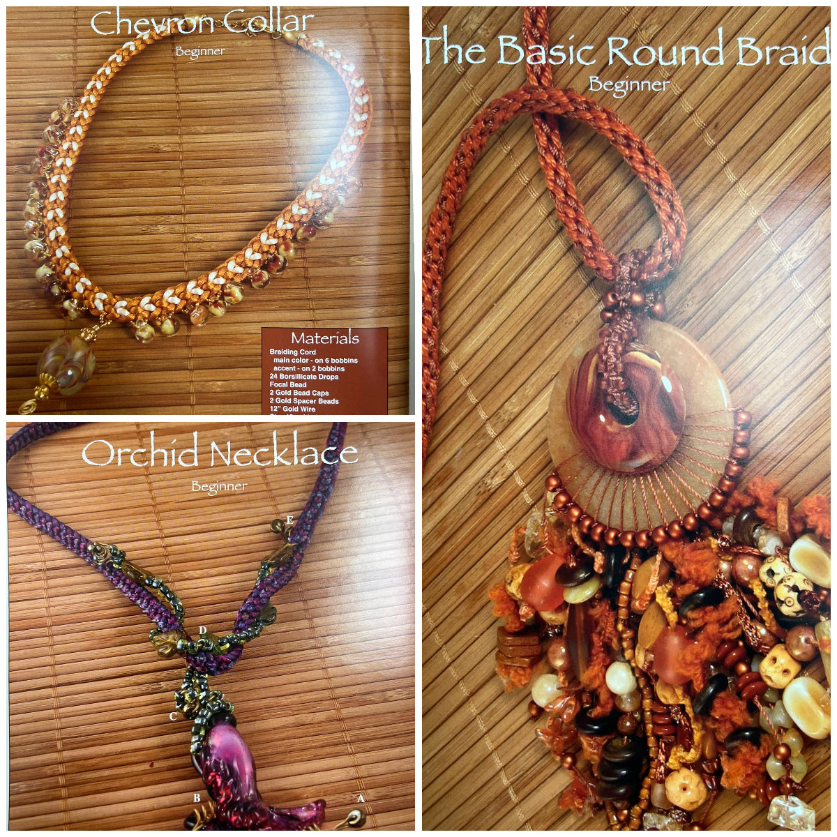 Necklaces Braided On Kumihimo Disc