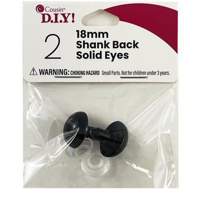 Eyes Shank 18mm Black  DIY425