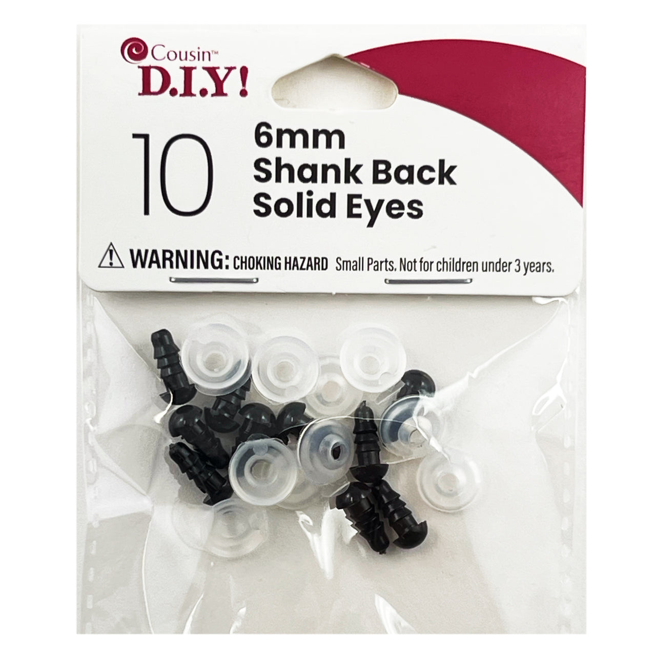 Eyes Shank  6mm Black DIY419