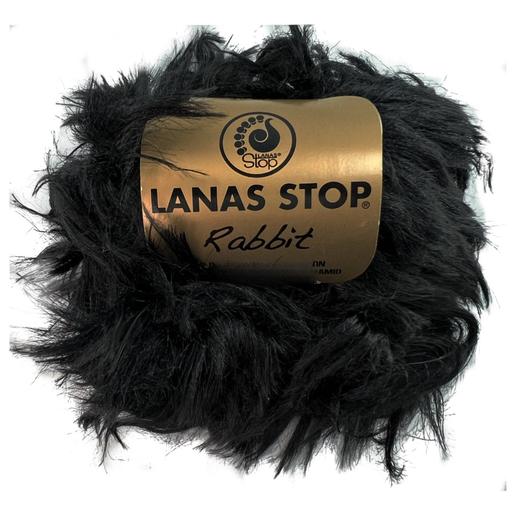 Rabbit 100  Fake Fur Black