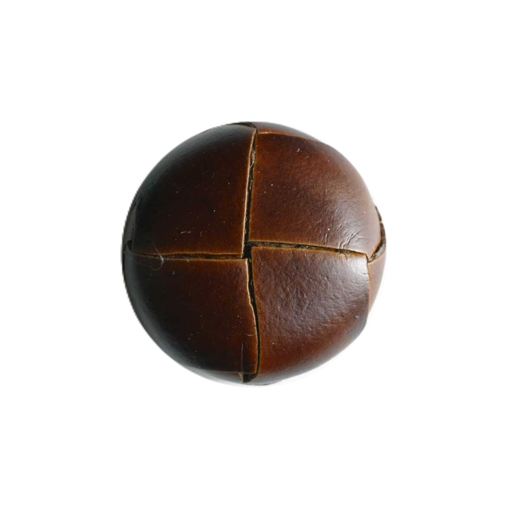 Button 370290 Leather Brown 18mm