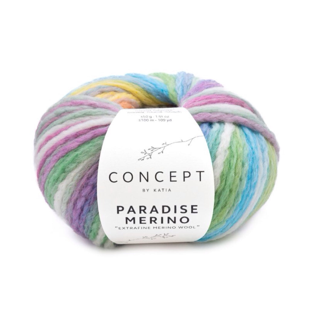 Paradise Merino 500 Ecru Green Blue Yellow