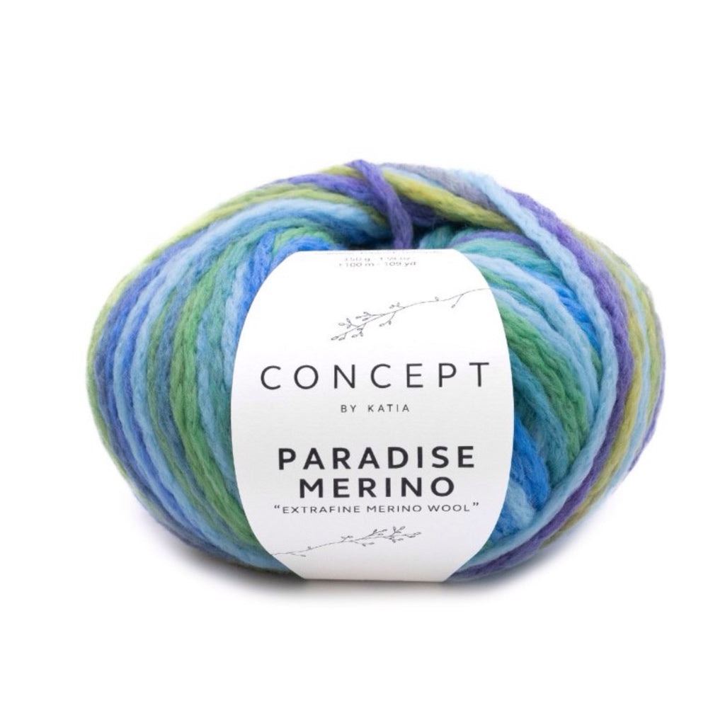 Paradise Merino 502 Light Blue Blue Green Yellow