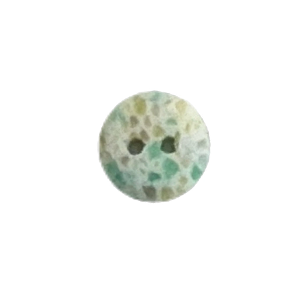 Button 32566 Pastel Teal, Rose Specks