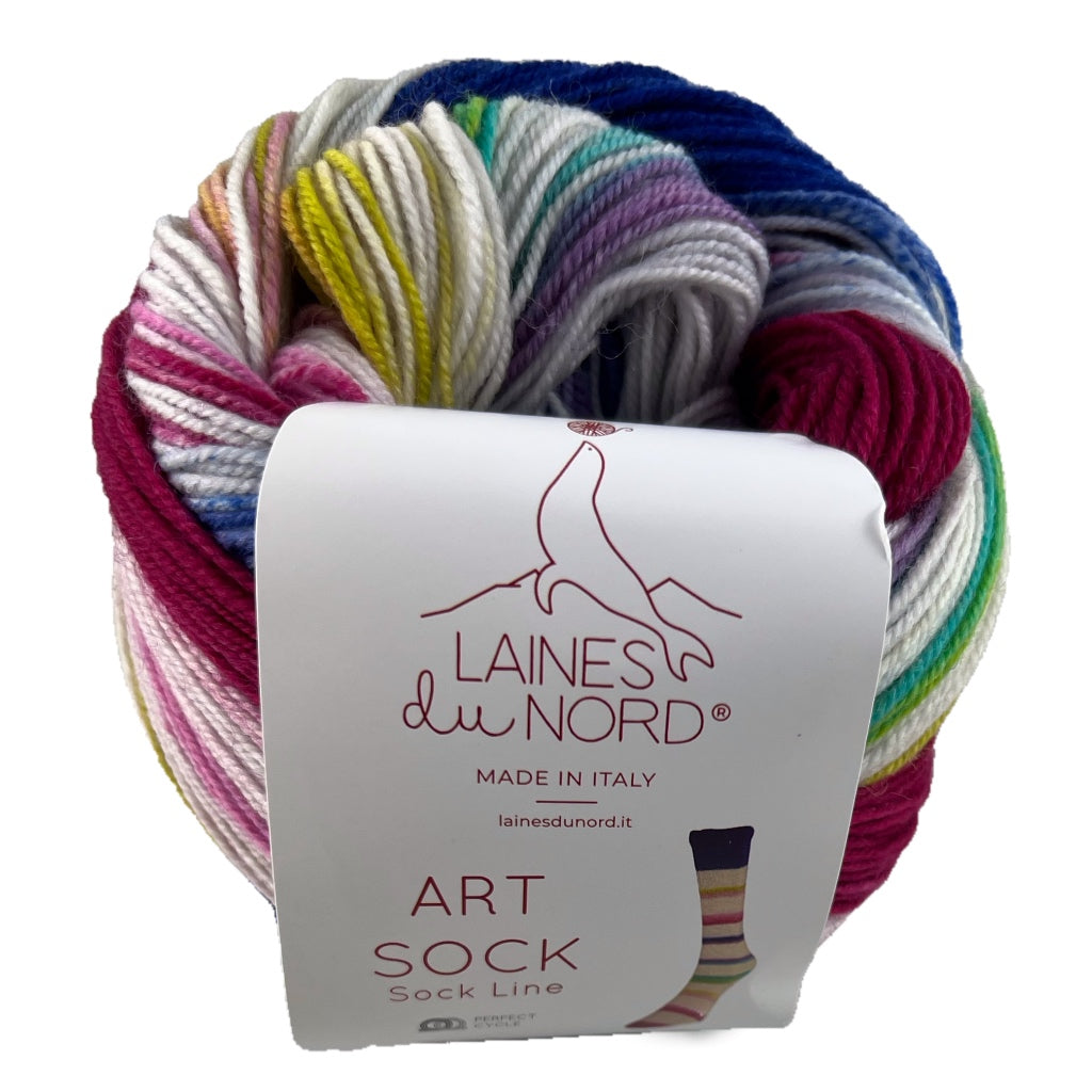 Art Sock 11 Royal lime pink fuchsia lilac