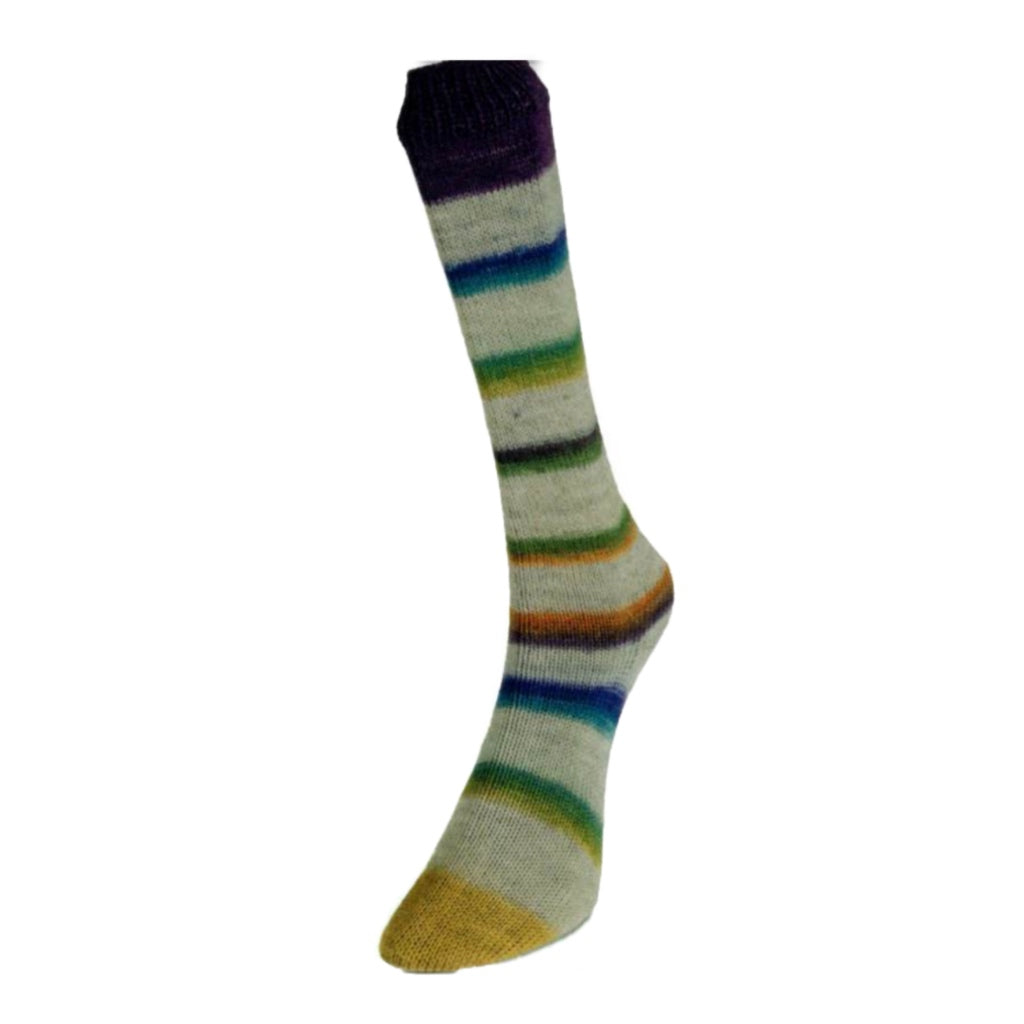 Art Sock 03 Purple, turquoise, orange