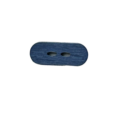 Button W17506/44 Blue Wood Oval 25mm