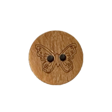 Button 241241 Wood Butterfly 15mm